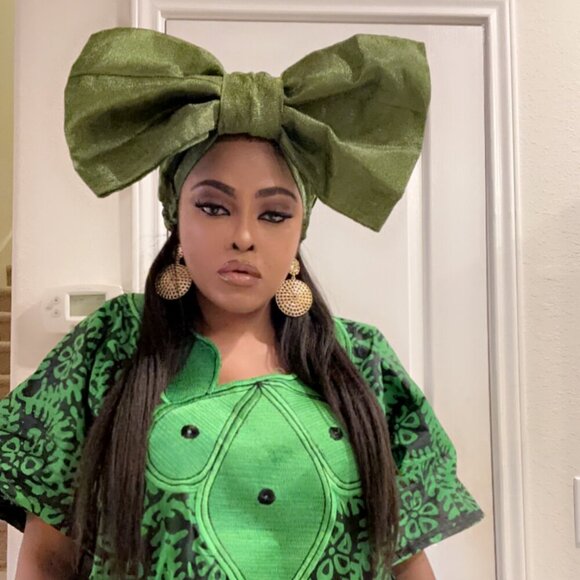 Oversized BOW Metallic Aso-oke Auto Gele High Quality Made in Nigeria - Picture 5 of 11